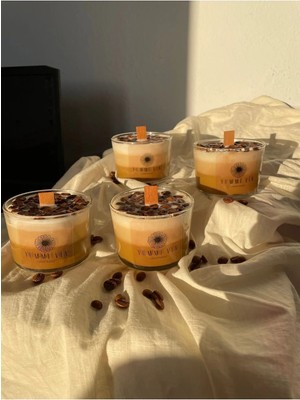 YummiVia Kahve Çekirdekli Kahve Kokulu Mum %100 Bitkiseldir
