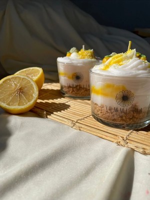 YummiVia Limonlu Kokulu Magnolia Mum %100 Soya Wax