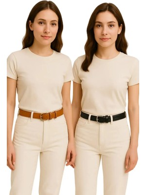 Çantachım Kadın 2'li Deri Kemer Seti