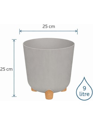 Omnipazar ELF-452 Dekoratif Derin Nostalji Ayaklı Saksı Takımı 9 Litre
