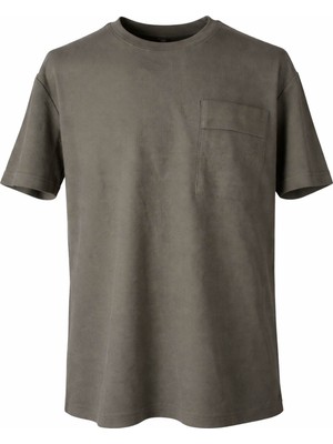 Trender Modelli Cepli O Yaka Haki Erkek T-Shirt 2351-1