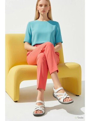 Mammamia Kadın Hakiki Deri Ortopedik Yumuşak Hafif Günlük Sandalet M27YS/2415