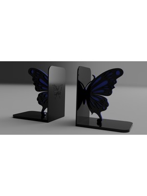 Generic Modern Kelebek Tasarım Kitap Tutucu Seti - 3D Baskı Geometrik Kütüphane Dekoru ve Kitap Desteği