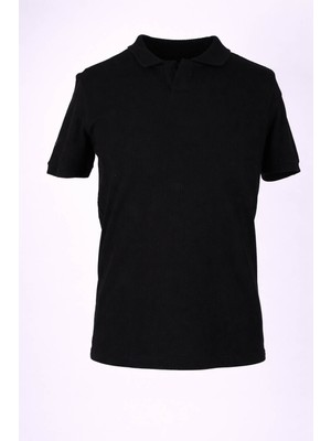 Trender Basic Siyah Erkek Polo Yaka T-Shirt 4024
