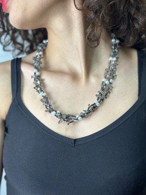 Gönülden Tasarım Boncuk ve Inci Işleme Kadın Kolye 25 cm