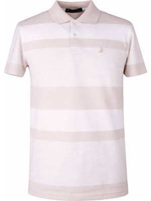 Trender Ringelli Krem Erkek Polo Yaka T-Shirt 352