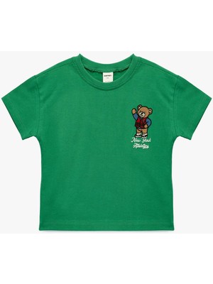 Koton 26YY59003186 Yeşil Erkek Bebek T-Shirt 6SMB10117TK