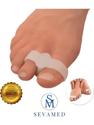 Başparmak Ayırıcı ve 2 Parmak Silikon Yüzük Bunyon Düzeltici Parmak Arası Ayırıcı Bunyon Düzeltici Kırmed