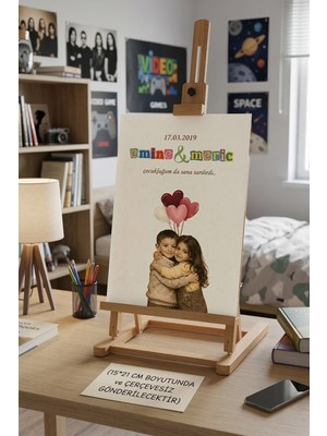 Kişiye Özel Tasarım Çocukluk Fotoğrafı Baskılı Poster - Sevgiliye/eşe Anlamlı Hediye (A4-Çerçevesiz)