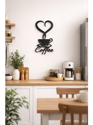 Abenova Mutfak & Kahve Köşesi Modern Duvar Süsü | Kalp Buhar Detaylı