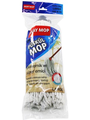 E-Bulurum Large Örgülü Ipli  Püskül Pamuk Mop (5067)