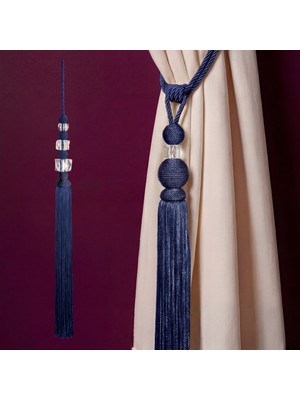 Mefaks Tekstil Akrilik Küplü Kordon Sarım Braçol Set Lacivert(2 Braçol + 1 Sarkıt)