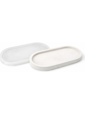 Helis Craft Oval Tepsi Silikon Kalıp – Taş Tozu, Jesmonite ve Epoksi Uyumlu Dekoratif Tepsi - Tabak Kalıbı