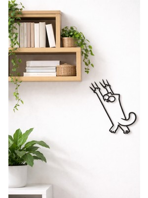 Abenova Tırmanan Kedi Duvar Dekoru | Modern Minimal Duvar Süsü