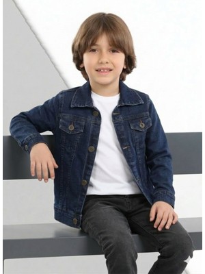 Cubbux Çocuk   Kot Mont - Düğmeli Denim Ceket Pamuklu