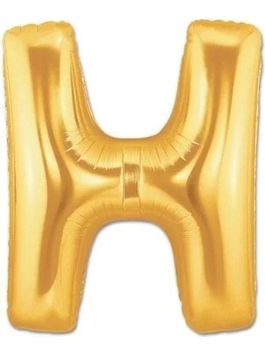 Nemere H Harfi Altın Renk Folyo Balon 40 Inç | Büyük Boy Doğum Günü ve Parti Balonu