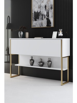 Luxe Gold Demir Ayaklı Beyaz Dresuar