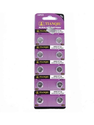 Tıanqıu Ag6 LR920/371 Alkalin 10'lu Düğme Pil
