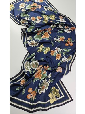 Miorel Scarfs Sarmaşık Çiçek Desen Vual Ipek Şal Fular Silk Scarfs Shawl Hijab