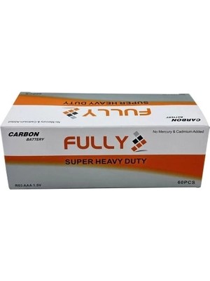 Fully Aaa Süper Heavy Duty Ince Kumanda Pil 60 Adet