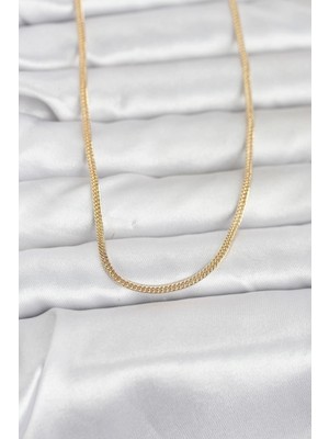 Balkan Grup cm 14K Gold Renk Dolgun Zincir Model 60 cm Kadın Kolye