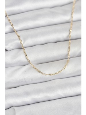 Balkan Grup cm 14K Gold Renk Gemici Zincir Model 60 cm Kadın Kolye