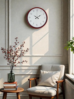 Nemere 36 cm Standart Kırmızı Duvar Saati