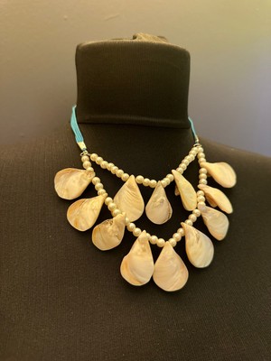 Gönülden Tasarım Sedef Cam Inci Boncuklu Kadın Kolye 19 cm