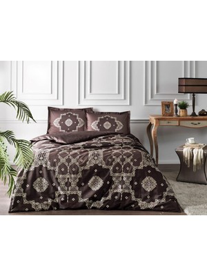 Decostyle Çift Kişilik Saten Nev Takımı Loren Kahve