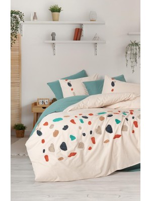 Decostyle Puff Nakışlı Ranforce Çift Kişilik Nev Takımı Gaja Mint