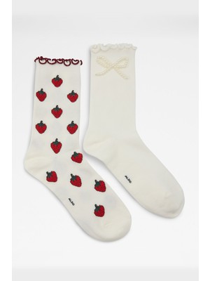 Aldo Strawbaby Kadın Çorap - Beyaz