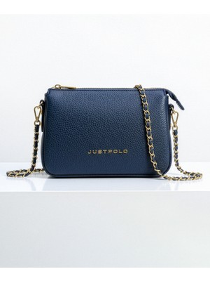Just Polo Kadın 3 Bölmeli Zincir Uzun Askılı Yeni Sezon Aksesuarlı El & Omuz Çantası (21X15X8 Cm)