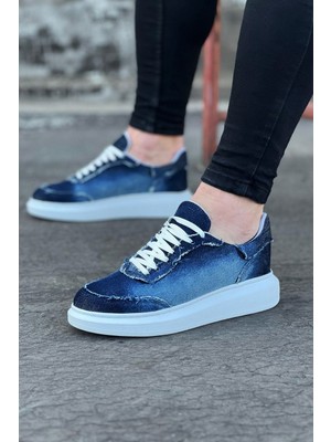 Decostyle Koyu Mavi Kot Kumaş Erkek Casual Ayakkabı