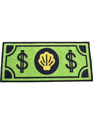 Zehra Abla Halı Yeni Lüks Dekoratif Yeşil Para Banknotu Tasarım Digital Baskı Makine Halısı 7178