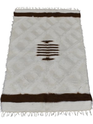 Zehra Abla Halı Yeni El Dokuma Ender Tiftik Yün Siirt Battaniyesi Kilim 7091