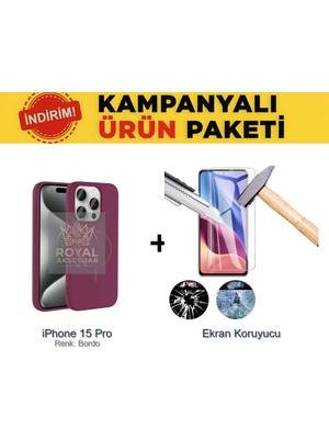 Techno Guru iPhone 15 Pro Magsafe Kılıf ve Ekran Koruyucu Içerikli Ekonomik Paket