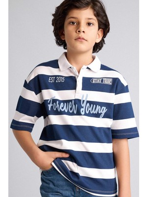DeFacto Çizgili Oversize Polo Tişört Erkek Çocuk H0915A826SM