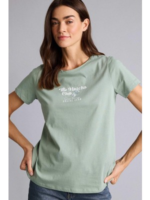 DeFacto Regular Fit Bisiklet Yaka Slogan Desenli Penye Kısa Kollu Tişört H1383AX26SM