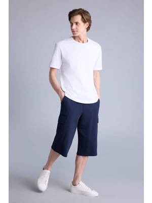 DeFacto Relax Fit Sweatshirt Kumaşı Uzun Şort T4693AZ26SM
