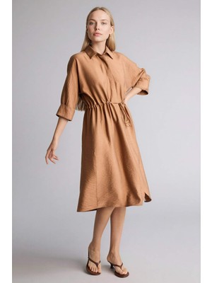 DeFacto Regular Fit Gömlek Yaka Yarım Kol Elbise H0072AX26SP