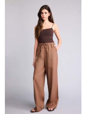 DeFacto Wide Leg Keten Karışımlı Pantolon E1981AX26SM