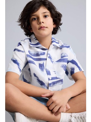 DeFacto Keten Görünümlü Gömlek Erkek Çocuk G7696A826SM