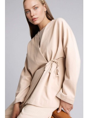 DeFacto Regular Fıt Keten Karışımlı Uzun Kollu TUNIK H0278AX26SP