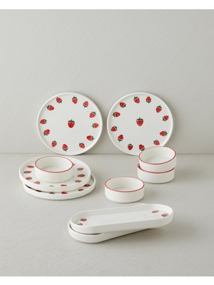 English Home Berry Seramik Kahvaltı Takımı 10 Parça 4 Kişilik Pembe