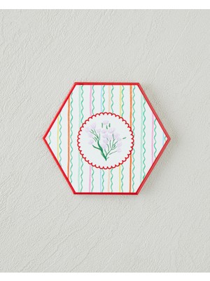 English Home Floral Stripe Seramik Bardak Altlığı 11 cm Renkli