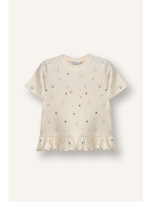 DeFacto Çiçekli Fitilli Kaşkorse Tişört Kız Bebek H2999A526SM