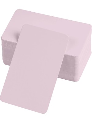 Store Mania Ieg™ Boş Kelime Kartları 5x8 cm - 50 Adet Oval Kenarlı | Tabu &amp; Not Kartları - Pembe