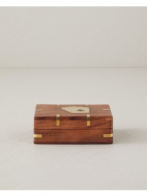 English Home Card Box Dekoratif 12,5x8,5x2,5 cm Kahve