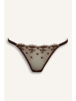 DeFacto Nakışlı Dantel Detaylı Tül Tanga H0513AX26SP