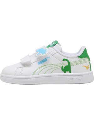 P405637 Puma Smash 3.0 Dino V Inf Bebek Spor Ayakkabı Beyaz